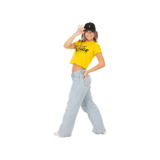 High Voltage Yellow Crop Tshirt